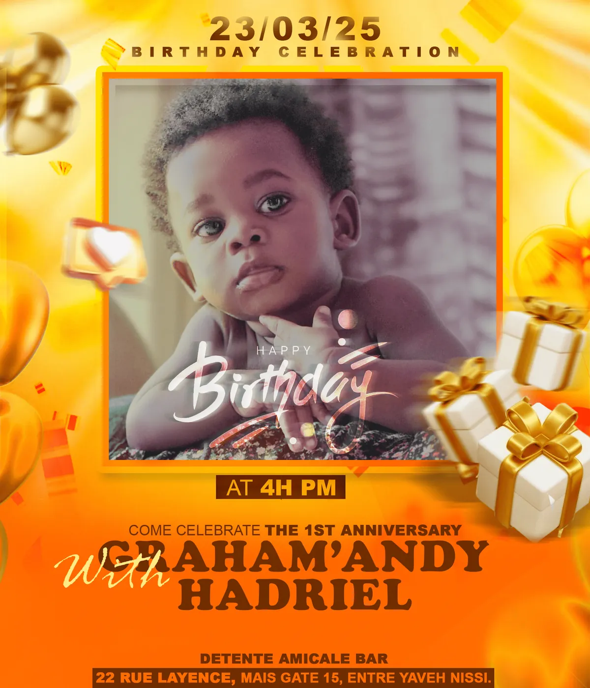 Baby Hadriel — Birthday Design - Graphic Design & Branding project by KODO Agency